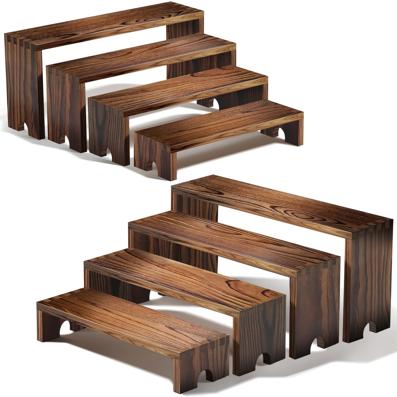 2 Set Wooden Tiered Risers Dis - огляд і ціна Display Risers Set